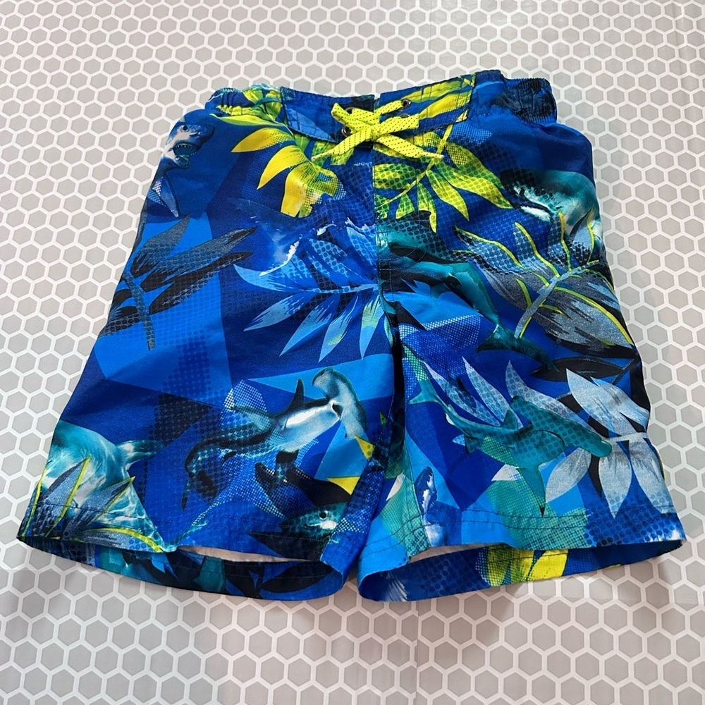 ZeroXposur Neon Lime and Aqua Swim Shorts. Beach Summer Size S (4)